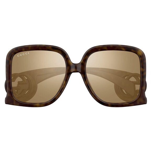 NEW GUCCI SUNGLASSES GUCCI GG1326S 007 DARK HAVANA/BROWN MIRROR EYEWEAR main image 4